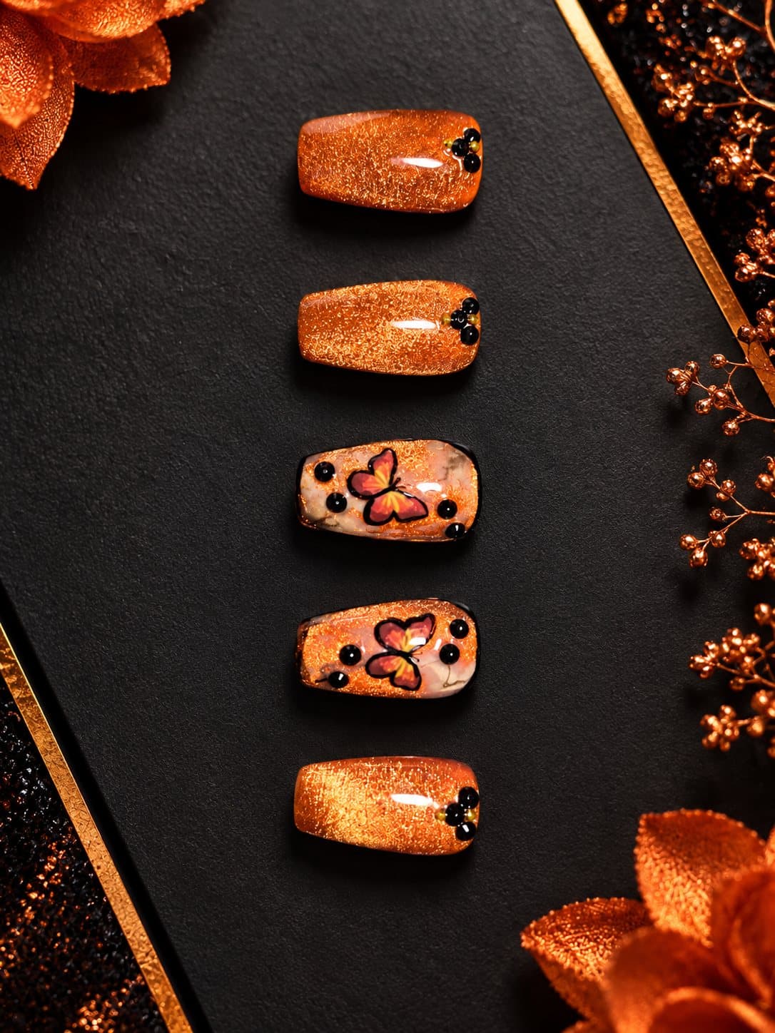 Monarch Cat-Eye press-on nail set