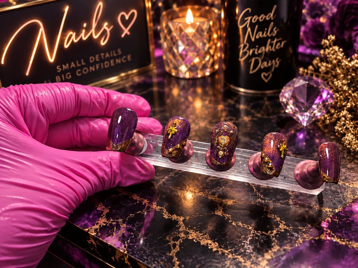 Royal Amethyst press-on nail set